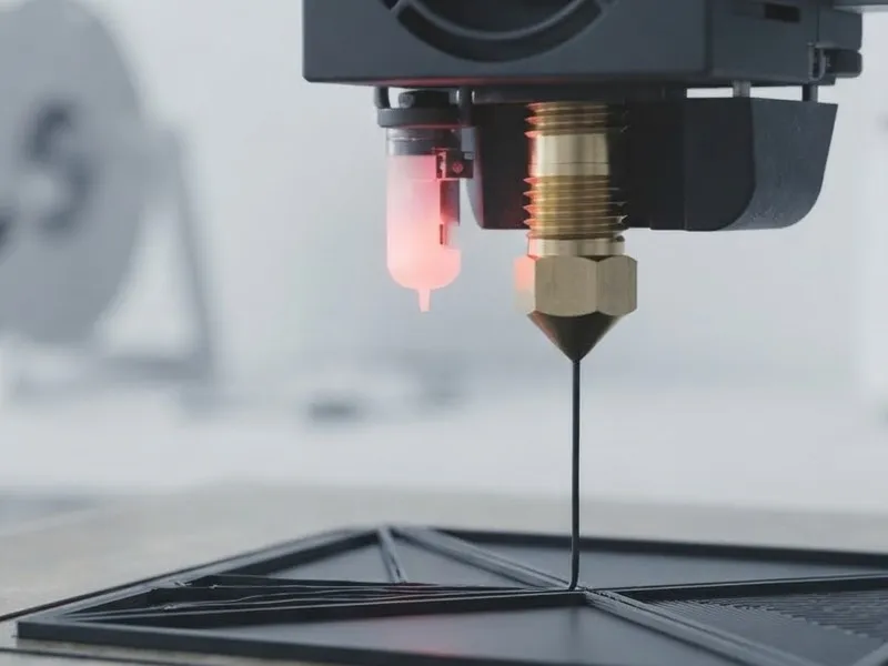 Buse d'imprimante 3D déposant du filament noir